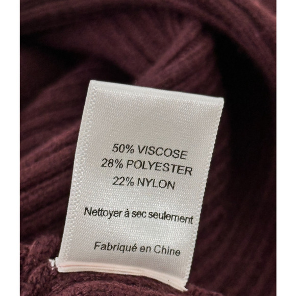 Altar'd State Burgundy Ribbed Boat Neck Long Sleeve Batwing Sweater Medium - Picture 6 of 7